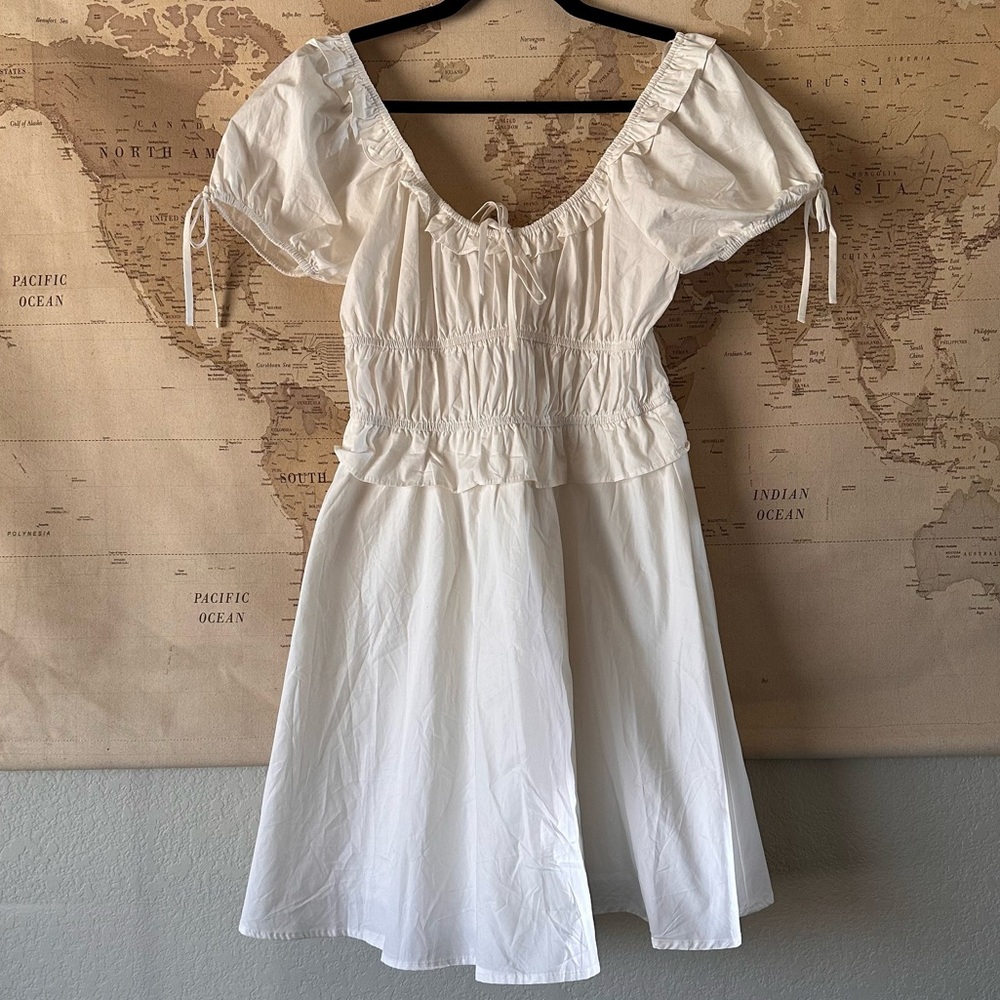 Super adorable la hearts / pacsun white summer mini dress